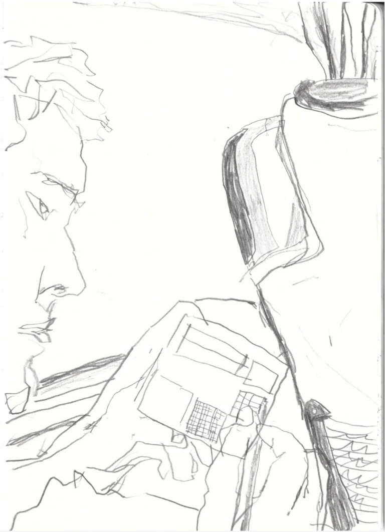 Caleb doing a Sudoku on the bus from Ljubljana to Venice